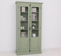 Landhaus Bücherschrank mit Glastüren, grün