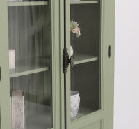 Landhaus Bücherschrank mit Glastüren, grün