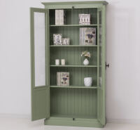 Landhaus Bücherschrank mit Glastüren, grün