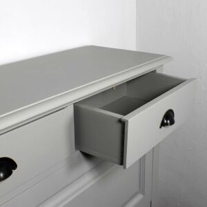 Seidengrauer Schuhschrank im Landhausstil