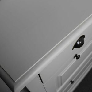 Seidengrauer Schuhschrank im Landhausstil