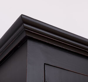 Landhausstil Vitrinenschrank schwarz-braun