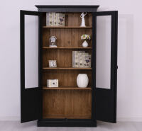 Landhausstil Vitrinenschrank schwarz-braun