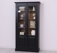 Landhausstil Vitrinenschrank schwarz-braun