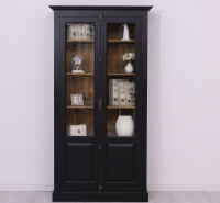 Landhausstil Vitrinenschrank schwarz-braun