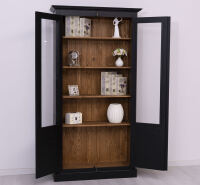 Landhausstil Vitrinenschrank schwarz-braun