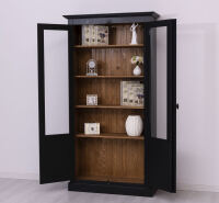 Landhausstil Vitrinenschrank schwarz-braun