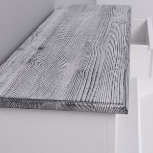 Landhaus Schuhschrank weiss mit Deckplatte schiefergrau