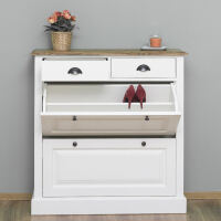 Weißer Landhausstil Schuhkipper 103cm Breit