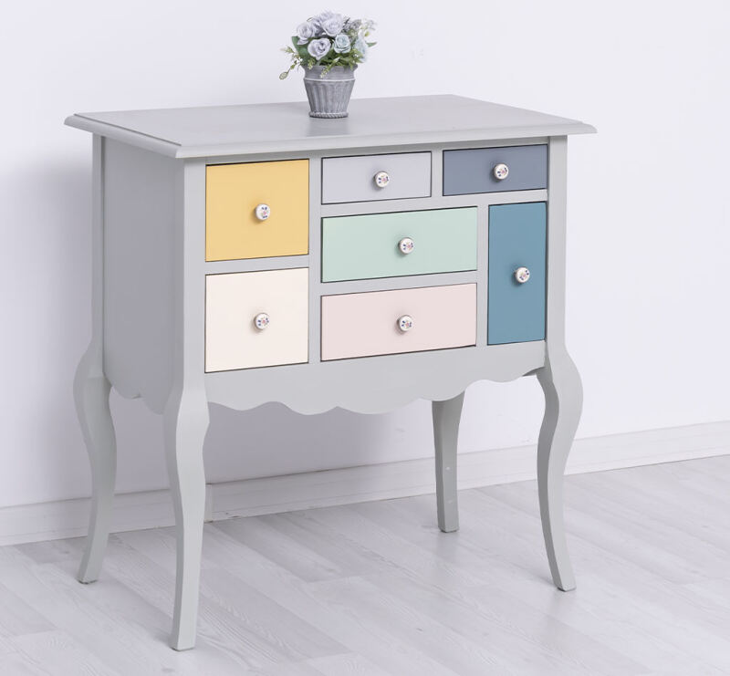 Vintage Konsolentisch bunte Schubkästen