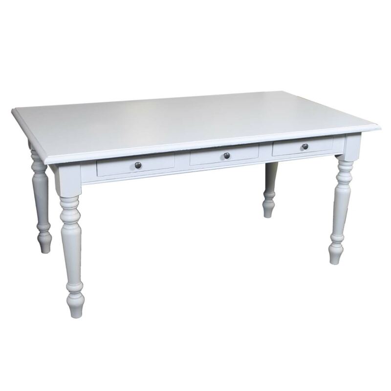 Weißer Shabby Chic Esstisch mit Schubladen