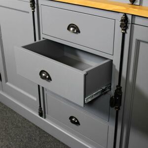 Landhaus Buffetschrank dunkelgrau-braun