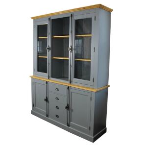 Landhaus Buffetschrank dunkelgrau-braun