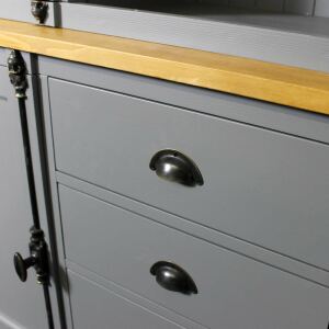 Landhaus Buffetschrank dunkelgrau-braun