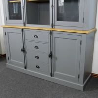 Landhaus Buffetschrank dunkelgrau-braun