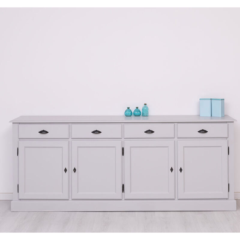 Massives Sideboard im Landhausstil in lichtgrau