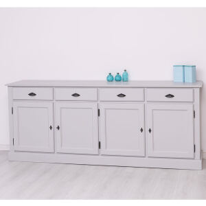 Massives Sideboard im Landhausstil in lichtgrau