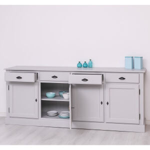 Massives Sideboard im Landhausstil in lichtgrau