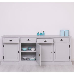 Massives Sideboard im Landhausstil in lichtgrau