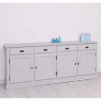 Massives Sideboard im Landhausstil in lichtgrau
