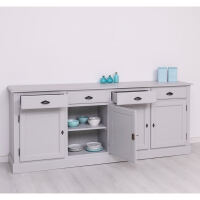 Massives Sideboard im Landhausstil in lichtgrau