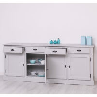 Massives Sideboard im Landhausstil in lichtgrau