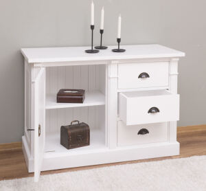 Weiße Landhausstil Kommode mit Unterschrank