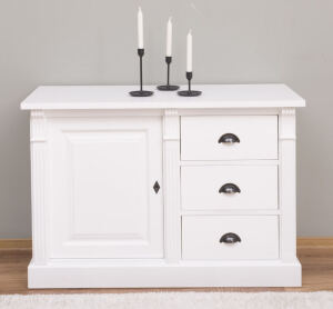 Weiße Landhausstil Kommode mit Unterschrank