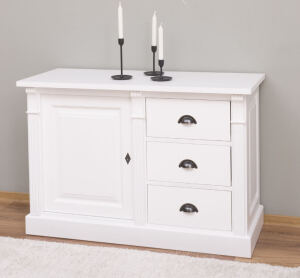 Weiße Landhausstil Kommode mit Unterschrank