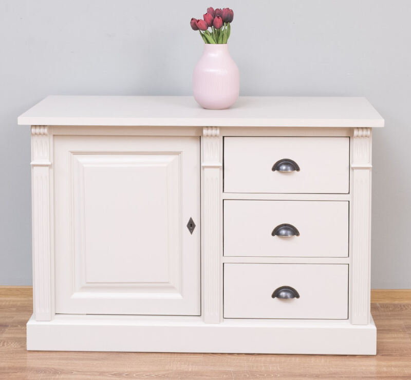 Landhausstil Kommode mit Unterschrank cremegrau