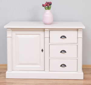 Landhausstil Kommode mit Unterschrank cremegrau