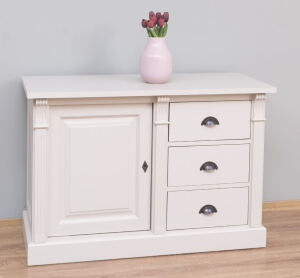 Landhausstil Kommode mit Unterschrank cremegrau