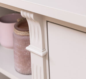 Landhausstil Kommode mit Unterschrank cremegrau