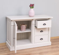 Landhausstil Kommode mit Unterschrank cremegrau