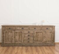 Küchen Anrichte Landhausstil dunkelbraun tiefgebürstet