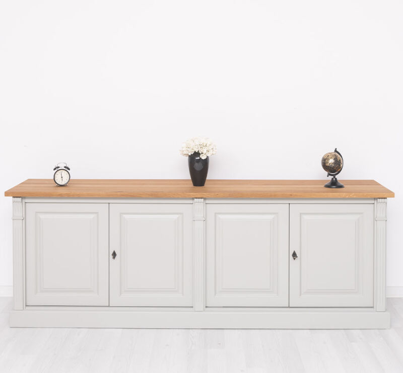 Vintage Sideboard mit Eichenplatte
