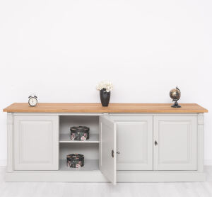 Vintage Sideboard mit Eichenplatte