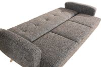 3-Sitzer Retro Sofa Justus, mit Bettfunktion grober Strukturstoff (Boucle) sand