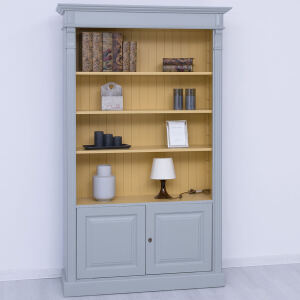 Massivholz Bücherregal mit Unterschrank