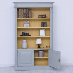 Massivholz Bücherregal mit Unterschrank