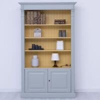 Massivholz Bücherregal mit Unterschrank