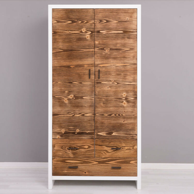 Kleiderschrank Berlin für Schlafzimmer weiß braun - Onlineshop für massive Landhausmöbel