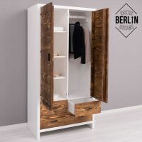Kleiderschrank Berlin für Schlafzimmer weiß braun