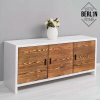 Rustikales Lowboard Berlin im Landhausstil, weiß braun