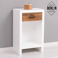 Nachttisch Berlin im Landhausstil, weiß braun
