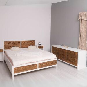 Landhaus Schlafzimmer-Set Berlin RusticDreams, weiß braun
