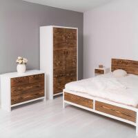 Landhaus Schlafzimmer-Set Berlin RusticDreams, weiß braun