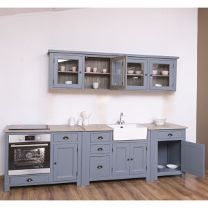 Modulküche im Landhausstil blau