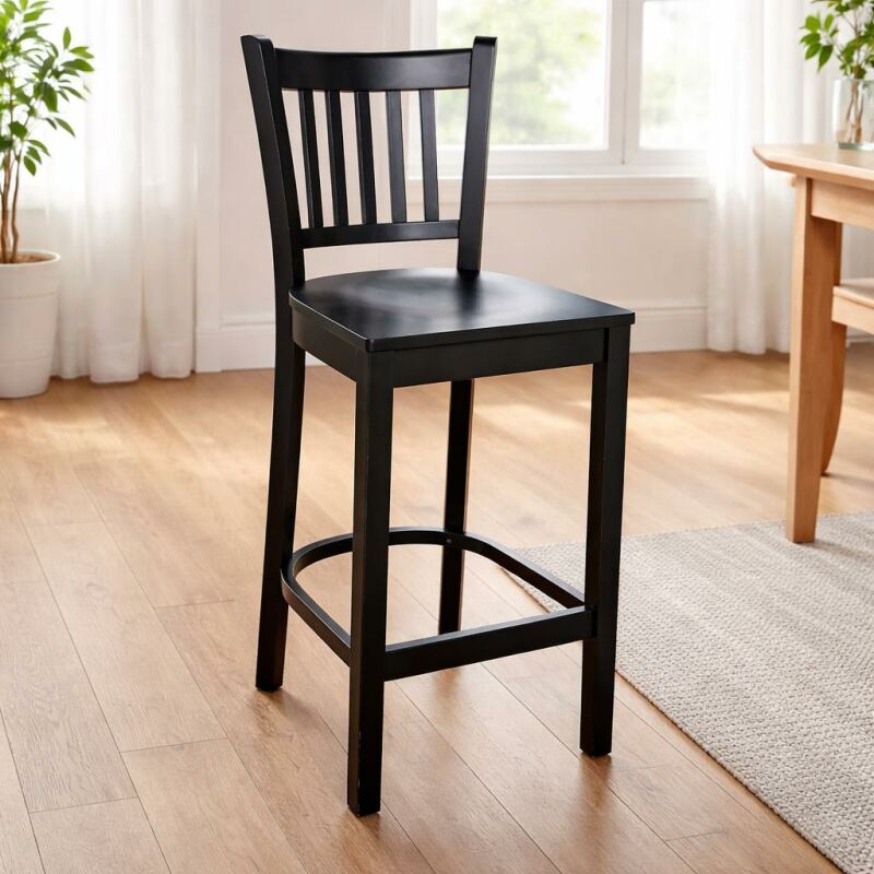 Barhocker mit Lehne schwarz