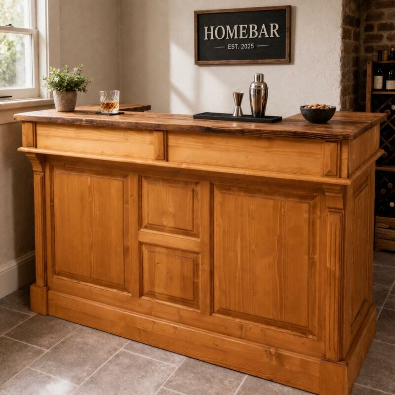 Hellbraun gewachste Landhausbar 180cm